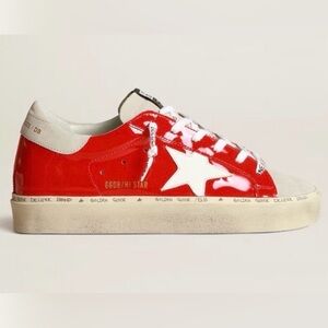 Golden Goose Red Patent and White Star Sneakers
